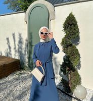 Nouvelle arrivée 2023 Abaya musulmane femme hauts et robe deux pièces ensemble Islam ethnique Abaya robe ensembles