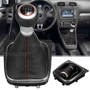 Pomo de Palanca de Cambios Manual de 6 Velocidades con Funda de Piel Sintética para VW Golf 5 MK5 6 MK6 R20 R32 GTI 2004-2014 - Product Image 3