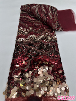 Tissu en dentelle de tulle perlé et pailleté de luxe 2026 pour robe de mariée, tissu en dentelle africaine française perlé de luxe pour matériel nuptial
