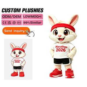 Peluche personnalisée renard tigre mascotte sportive, poupée en peluche pour tournoi de marathon, OEM ODM, animal en peluche brodé en coton PP - Product Image 4