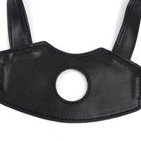 Harnais de contrainte BDSM en cuir noir réglable avec boucle en O, balle de gag ouverte, masque et rivets pour cosplay fétichiste esclave