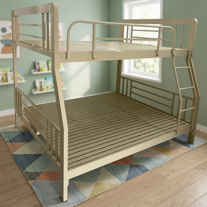 High-<b>End</b> Modern Cream-Colored Metal Adjustable Bunk <b>Bed</b> Space-Saving Design - Product Image 2