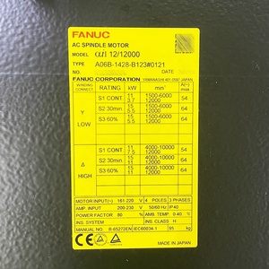 A06B-2428-B123 # Accessoires du système de machine FANUC 0121, moteur AC d'origine neuf avec garantie d'un an - Product Image 2