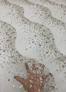 Competitive Price Bridal <strong>Lace</strong> <strong>Fabric</strong> Wholesale <strong>Heavy</strong> <strong>Lace</strong> Embroidery <strong>Fabrics</strong> Wedding Dress Pearl Beaded Bridal <strong>Lace</strong> <strong>Fabric</strong> - Product Image 5