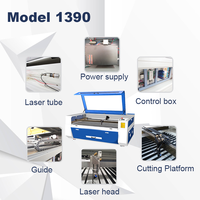 1390 CO2 Laser Graveur 60W 100W 130W Co2 Laser Gravure Machine pour Bois Acrylique Avec Système Ruida