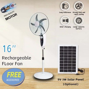 Ventilateur sur pied numérique de <span class=keywords><strong>16</strong></span> pouces avec énergie solaire et batterie rechargeable, refroidissement hors réseau avec veilleuse pour la maison et le jardin - Product Image 1
