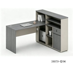 Bureau d'ordinateur moderne en bois avec armoire de rangement, mobilier de bureau autoportant 38079-E06X - Product Image 5