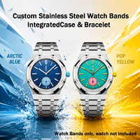 Gros Bracelet FKM premium avec boîtier bumper acier inox pour Swatch x AP Royal Pop Mod Kit sport luxe robuste