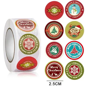 500 adet hediye sızdırmazlık çıkartmalar Merry Christmas teşekkür ederim Sticker DIY hediye pişirme paketi zarf kırtasiye dekorasyon etiketleri için