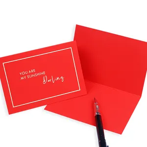 Carta stampata in rilievo personalizzata in oro rosso riciclato biglietto di ringraziamento biglietto di auguri per biglietti di auguri