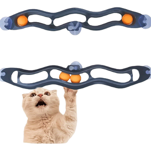 Wholesale Halloween Fun Cat Puzzle <strong>Toy</strong> Fashion Window <strong>Sucker</strong> Track <strong>Ball</strong> Scratch Plastic Table Tennis Cat <strong>Toy</strong> - Product Image 1