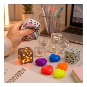 High Quality <b>LED</b> Cube Heart Squeeze Toy Flashing Squishy <b>Ball</b> Stress Relief Fidget Sensory Gift Wholesale Stock - Product Image 3