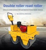 Compacteur manuel diesel à double rouleau de 550 kg - Petit rouleau compresseur portatif pour la construction et le compactage des sols