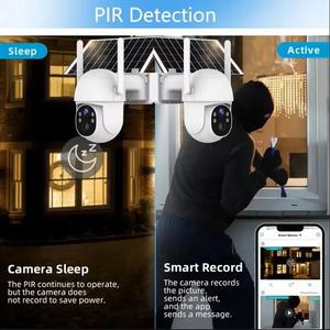 Caméra WiFi Innotronik Support P2P 4MP 360 degrés Tuya PTZ alimentée par énergie solaire avec détection de mouvement et audio bidirectionnel - Product Image 5