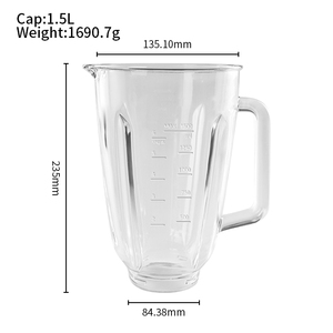 โถแก้วสำรองสำหรับเครื่องปั่นน้ำผลไม้แบบไฟฟ้า ใบมีดสแตนเลส ขนาด 1.5 ลิตร - Product Image 1