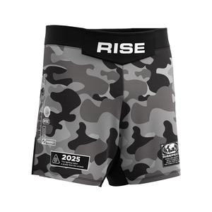 Shorts MMA BJJ à motif camouflage, sans velcro, séchage rapide, design structuré, ourlet fendu sur le côté pour l'entraînement martial - Product Image 4