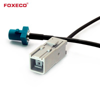 Cable Automotriz Foxeco Fakra-GT5 Cuadrado a FAKRA Macho DC 32A 5M, Conector de Línea PA66/PBT/Cobre, Totalmente Aprobado por CE, ROHS, TUV, para Vehículos Eléctricos