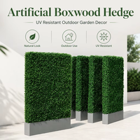Haie artificielle en buis résistante aux UV, panneaux de haie artificielle en buis, mur végétal artificiel en gazon pour la décoration de jardin