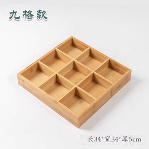 Bandeja de servir de bambú con 2 compartimentos para frutas, postres, nueces, uso doméstico - Product Image 2