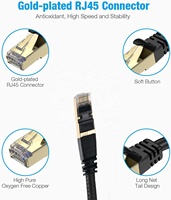 Kabel Ethernet Berkualitas Tinggi 40Gbps 2000Mhz Nylon Braided Cat 8 Kabel Jaringan RJ45 Kabel Lan 0.5M, 1M, 2M hingga 50M Kabel Panjang