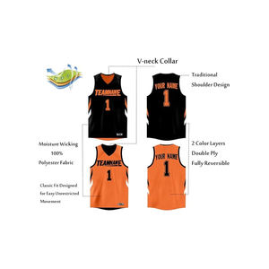 高品質カスタムチーム名番号ロゴ入りバスケットボールジャージ - Product Image 2