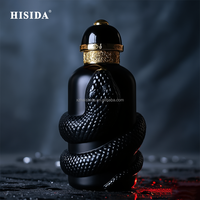 Nouveau Creative Crimp Mat Noir Parfum Bouteille Vide 100ml 150ml Irrégulier De Luxe Unique Bouteille De Parfum En Verre avec Forme De Serpent