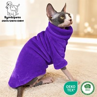 Vêtements pour chat Sphynx en gros : Chemise chaude en polaire pour chat Devon Rex – Plusieurs couleurs disponibles – Tenue tendance pour chat sans poils – Vêtements pour animaux de compagnie