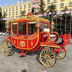 รถม้าไฟฟ้าสุดหรูสีแดงแบบคลาสสิกสไตล์ยุโรปสำหรับงานแต่งงานและรีสอร์ท - Product Image 2