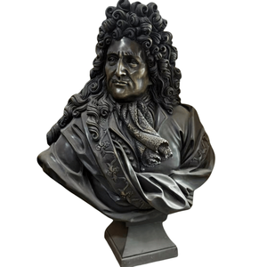 Famosa escultura de cabeza de bronce de Luis XIV Figura de metal icónica para decoraciones de patio - Product Image 1