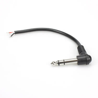 6.35mm stéréo Jack Plug guitare Audio Patch câble 2m TRS fil ouvert pour HDTV caméra moniteur ordinateur utilisation Mobile Angle droit 8K