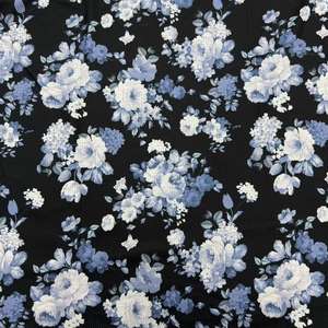 Bloemenprint breistof 240GSM katoen-achtig 2*2 geribbelde gebreide stof dubbel geborsteld rekbaar gebreide stof voor kleding - Product Image 1