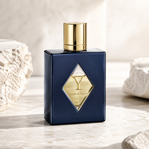 Botella de Perfume de Vidrio Cuadrada de Lujo con Rayas Pintadas y Tapa Dorada a Presión, 30ml 50ml 100ml, Estilo Oriental Europeo - Product Image 1