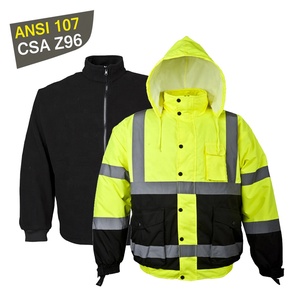 Hivis Workwear Reflective <strong>3</strong> in <strong>1</strong> 300D Oxford Bomber Quilted <strong>Safety</strong> <strong>Jacket</strong> - Product Image 1