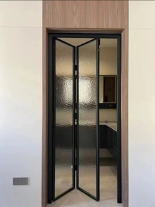 Puertas Plegables de Aluminio Modernas, Impermeables, con Vidrio Low-E, Personalizadas, <span class=keywords><strong>Tipo</strong></span> Acordeón, para Entrada, Cocina Exterior, Villa, Hotel - Product Image 4