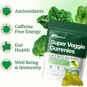 Gummies de fibres OEM ODM pour la gestion du poids, gummies super verts quotidiens avec brocoli, épinard, chou frisé, spiruline, chlorelle et probiotiques - Product Image 4