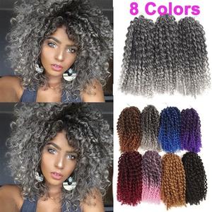 Estensioni per Capelli Sintetiche Intrecciate Afro Kinky Curly da 8 Pollici, Trecce Marly Sintetiche Ombre con Effetto Ondulato - Product Image 1