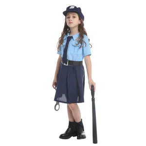 Kinderen Meisjes Politie Verkleden Kinderen Partij Carnaval Cosplay Agent Kostuum Halloween Rollenspel Politie Kleding Pak Sets