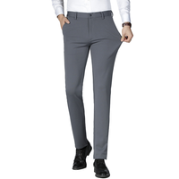 Pantalones Formales Casuales para Hombre, Diseño Recto y Holgado, Cierre de Botón, Color Sólido, Elásticos y Cómodos, Nueva Colección de Verano