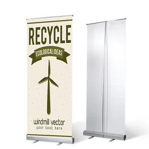 High quality promotion pull up banner acrylic cylinder widely used advertising roll up banner stand