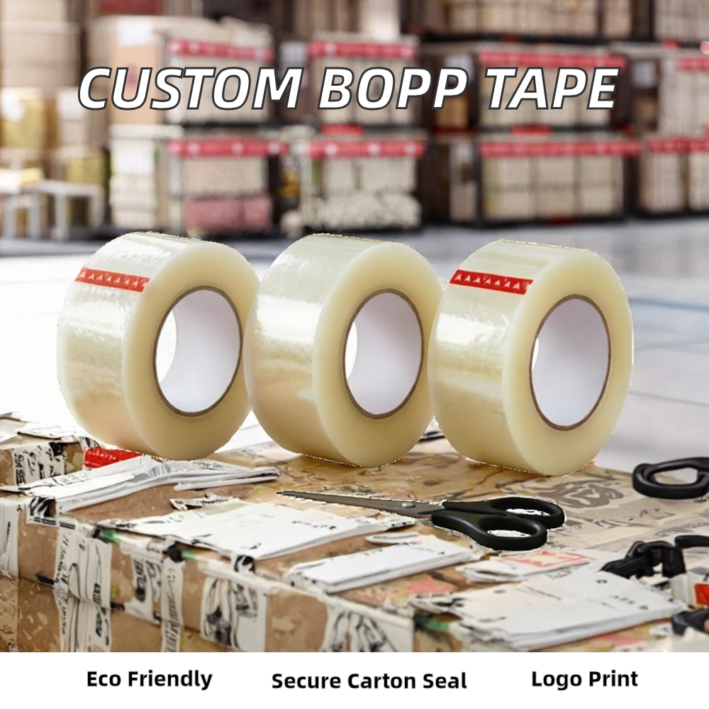 Customized Jumbo Roll BOPP Adhesive Tape Self-Adhesive Silicone Solvent BOPP Gum Tape Cutter Packaging Adhesive Paper Film
