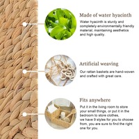VAS-VIET ANH SEDGE Handgemaakte natuurlijke rotan en waterhyacint fruitmanden voor thuisopbergruimte, flexibel design, badkamer