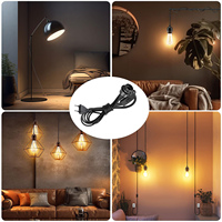 Câbles d'alimentation Sunssy E26 E27 avec douille de lampe à filetage complet, 1,8 m, 3,5 m, 6 m, avec interrupteur, prise EU pour luminaires suspendus à LED