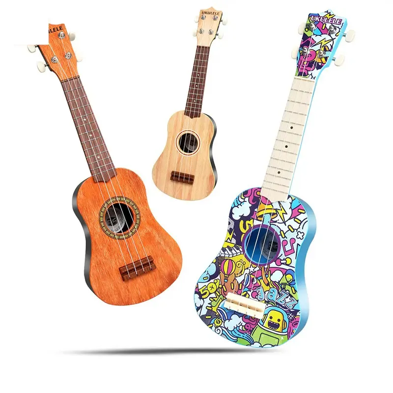 Рекламные игрушки для детей деревянные музыкальные инструменты игрушка ручной барабан красочная игрушка гитара укулеле
