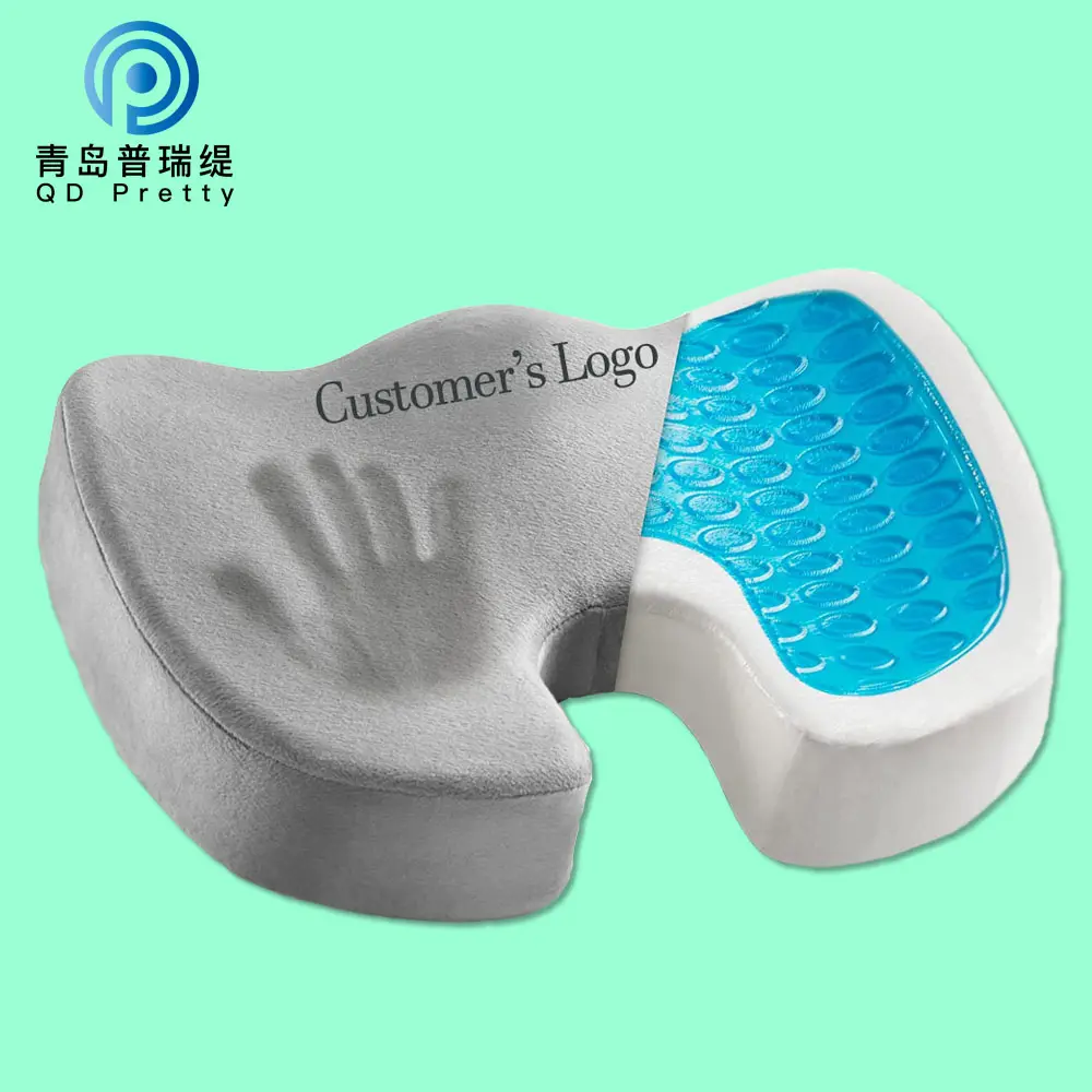 PT OEM&ODM Pressure Relief Seat Cushion Back Pain Orthopedic And Neck Pillow Cooling Gel Seat Cushion Foam Seat Cushion