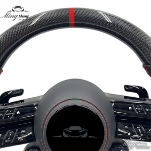 Volant <span class=keywords><strong>2022</strong></span> pour <span class=keywords><strong>Mercedes</strong></span>-Benz, personnalisé, demi-perforé, entièrement en cuir, CLS GLE W213 W238 W205 E206 W222 W223 W463 W167 G63 Classe C - Product Image 5