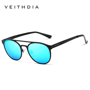 Veithdia Unisex Polarized Sunglasses Metal <b>Frame</b> Blue Lens UV400 Protection Driving Fishing Outing - Product Image 4