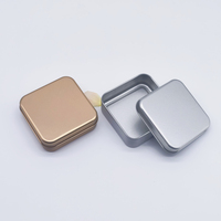 80x80x28mm argent or rose thé bonbons bijoux cadeau portefeuille emballage métal carré étain boîte à monnaie changement boîte en métal