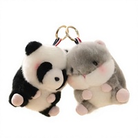 En gros, Mini porte-clés lumineux en peluche dinosaure de dessin animé, pendentif de sac à dos, figurine d'animal en peluche 3D douce et moelleuse, breloque de sac portable