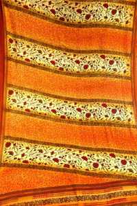 Robe vintage en coton à imprimé floral Sari en soie Tissu imprimé en bloc de Sari en soie Tissu indien teint par cour - Product Image 3