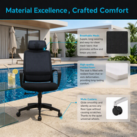 Chaise de bureau ergonomique en maille avec soutien lombaire réglable, chaise pivotante pour ordinateur pour un soutien optimal du bas du dos
